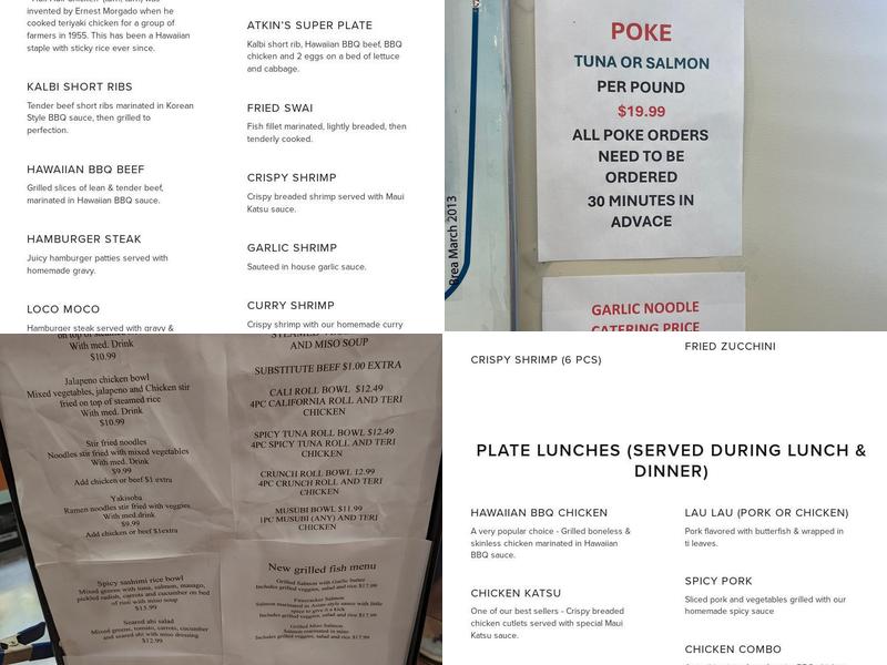 Maui Hawaiian BBQ Menu