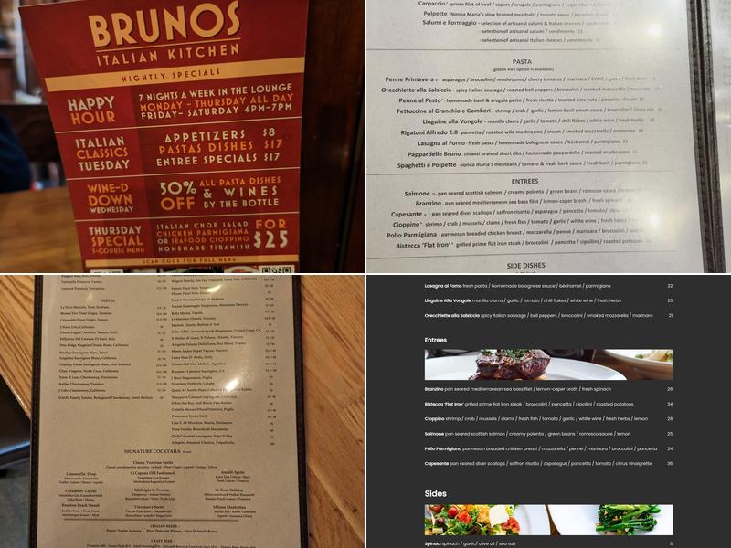 Brunos Italian Kitchen Menu