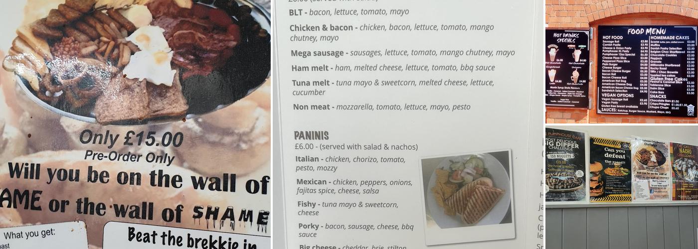 The Pumphouse Cafe Menu