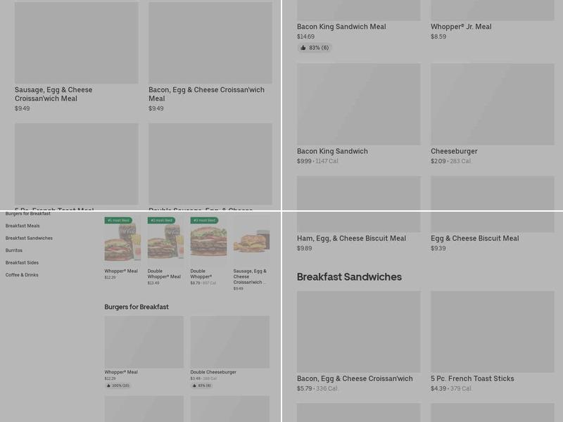 Burger King Menu
