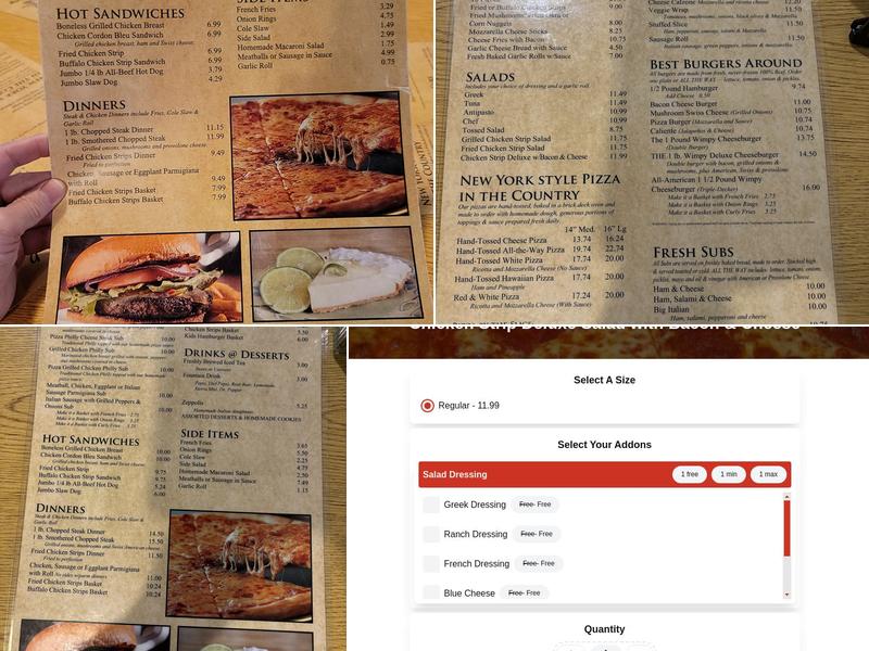 Jim's Place Menu