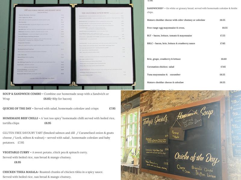 The Old Forge Tea Room Menu