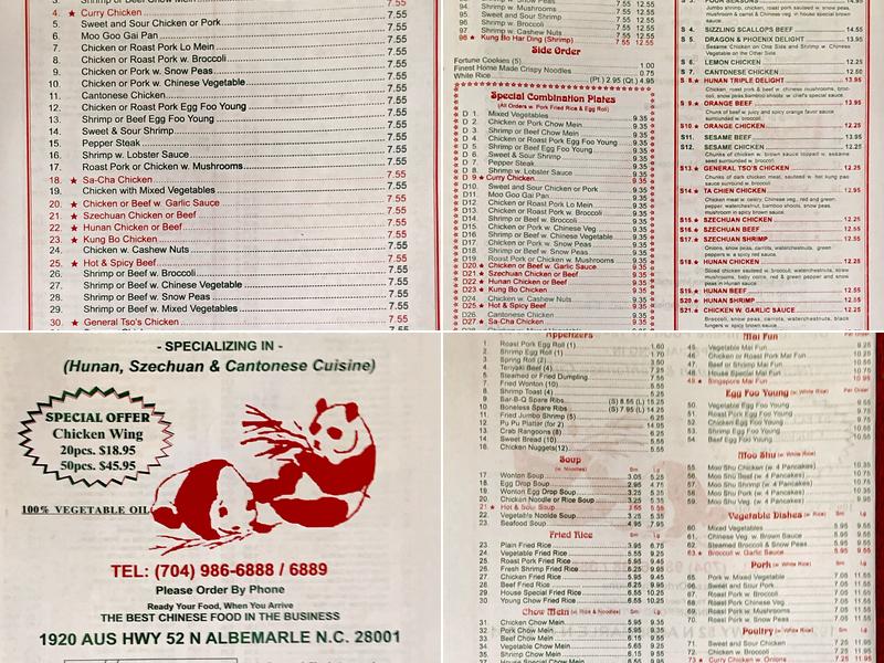 Jin Jin Chinese Restaurant Menu