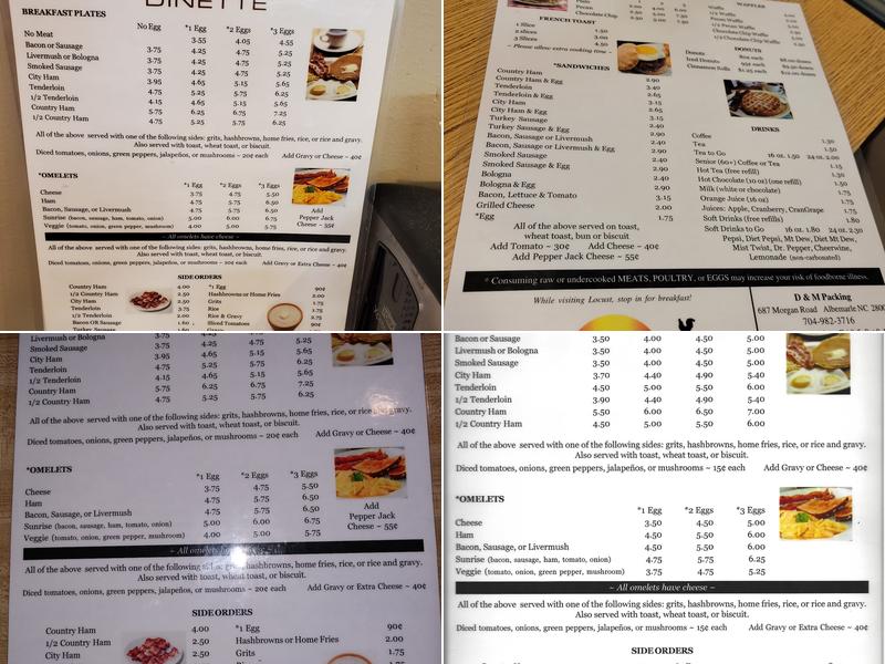 First Street Dinette Menu