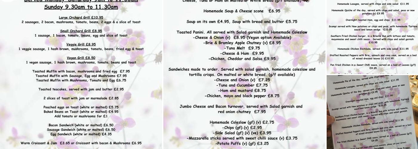 The Orchard Café, Uppingham Menu