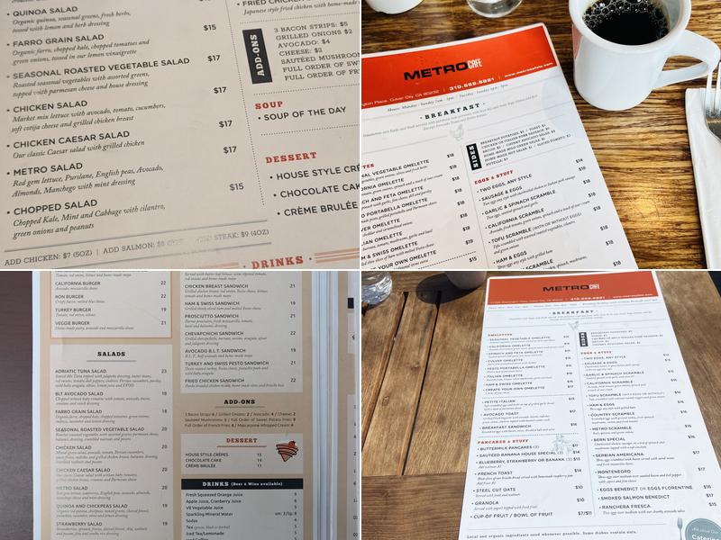 Metro Cafe Menu