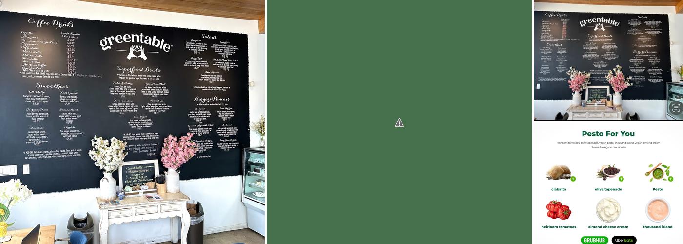 Green Table Cafe Menu
