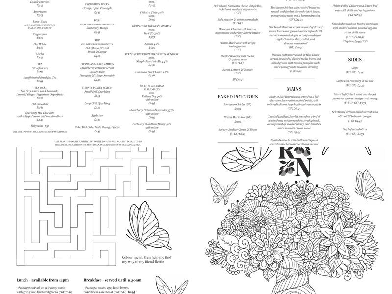 Rutland Nursery Menu