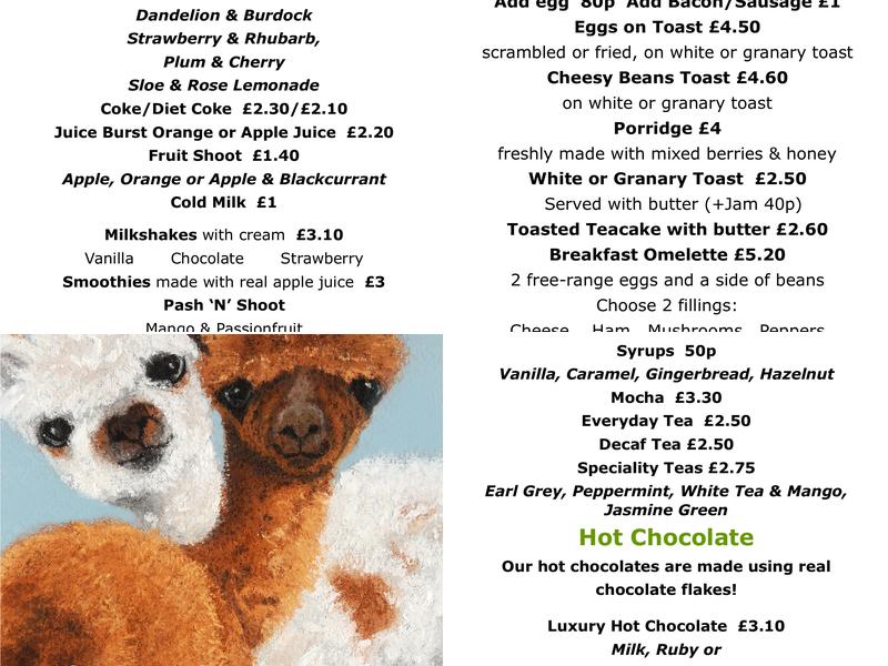 JandJ Alpacas Menu