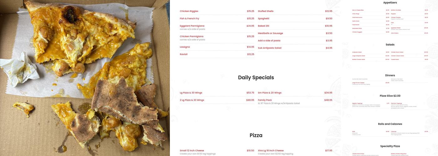 New York Pizzeria Menu