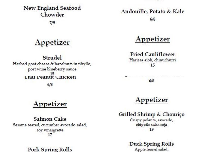 Rose & Kettle Restaurant Menu