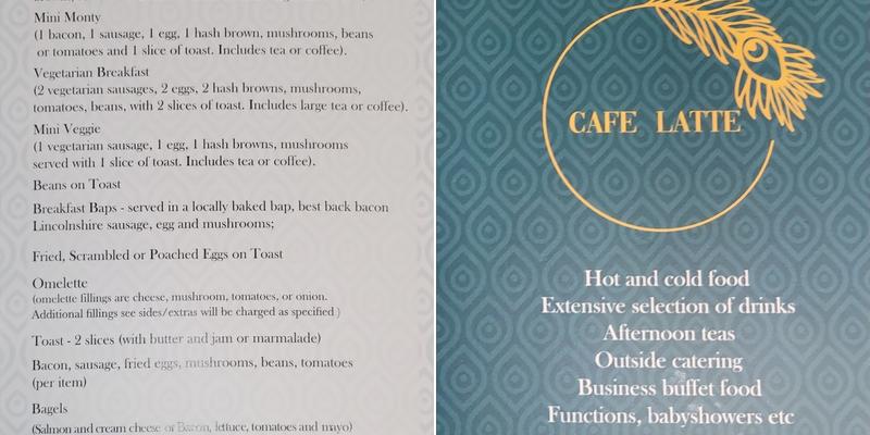 Cafe Latte Menu
