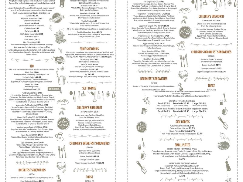 The Market Lounge Menu