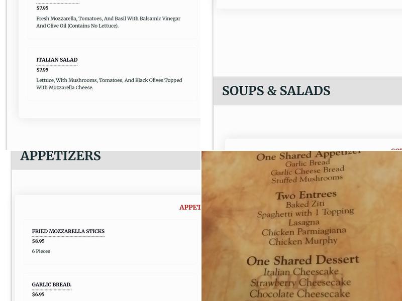 Genti's Ristorante Italiano Menu