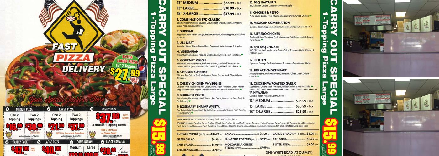 Fast Pizza Menu