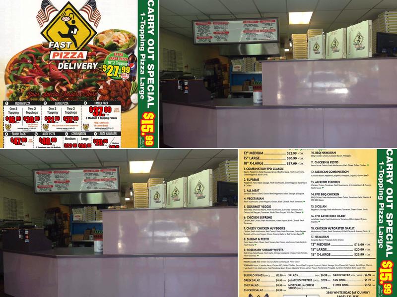Fast Pizza Menu