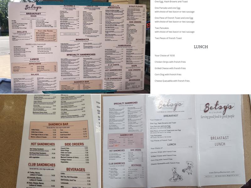 Betsy's Restaurant Menu