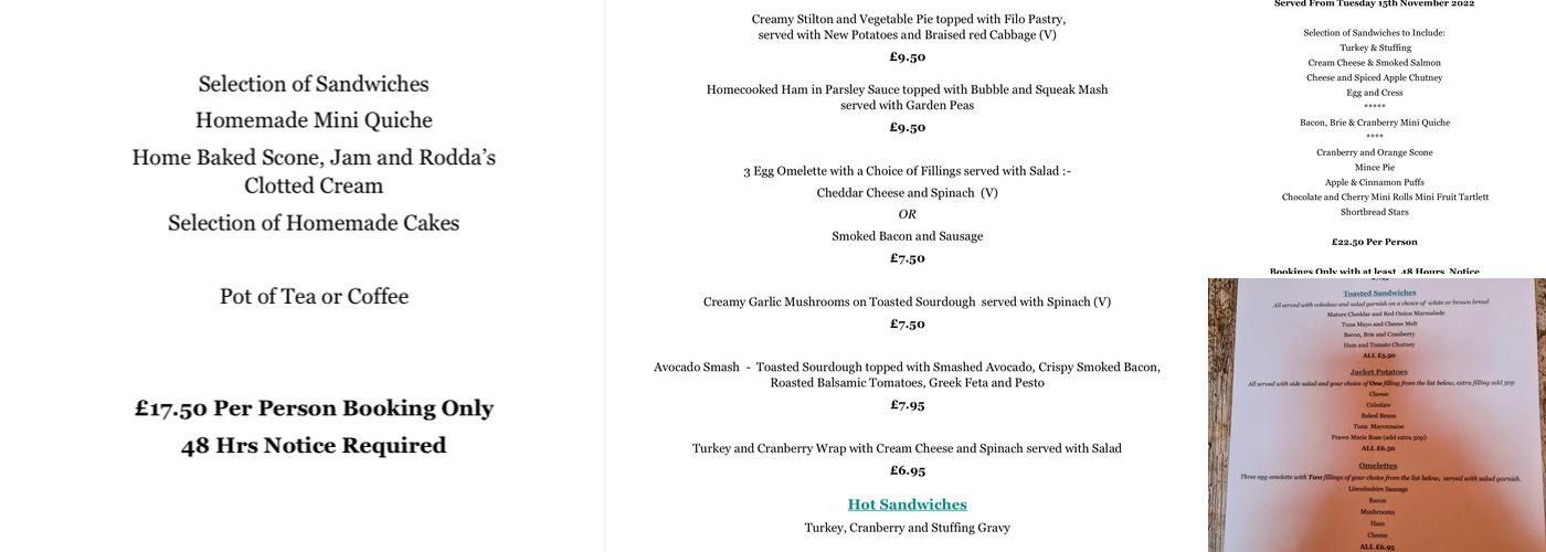 THE COURTYARD TEA ROOM Menu