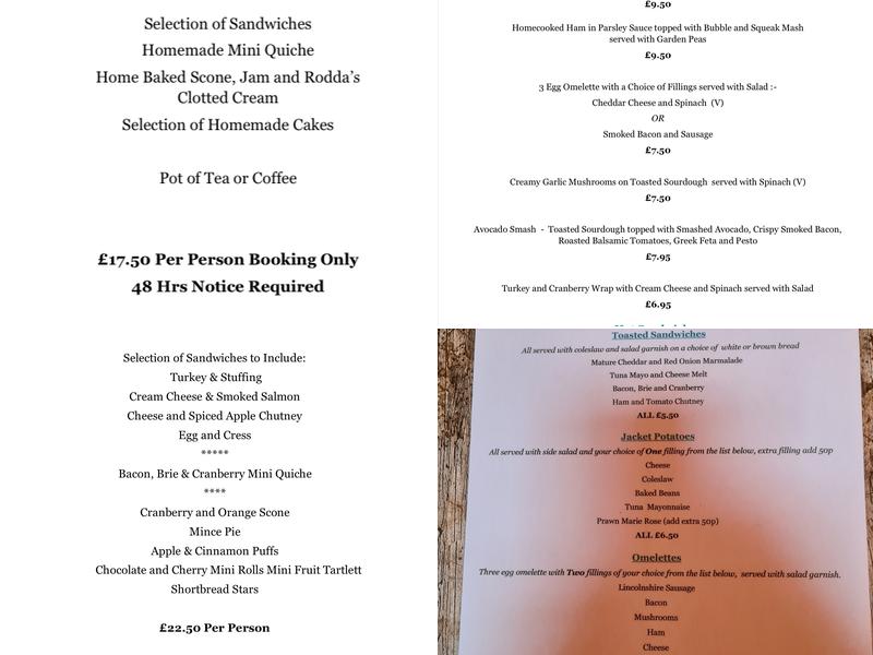 THE COURTYARD TEA ROOM Menu