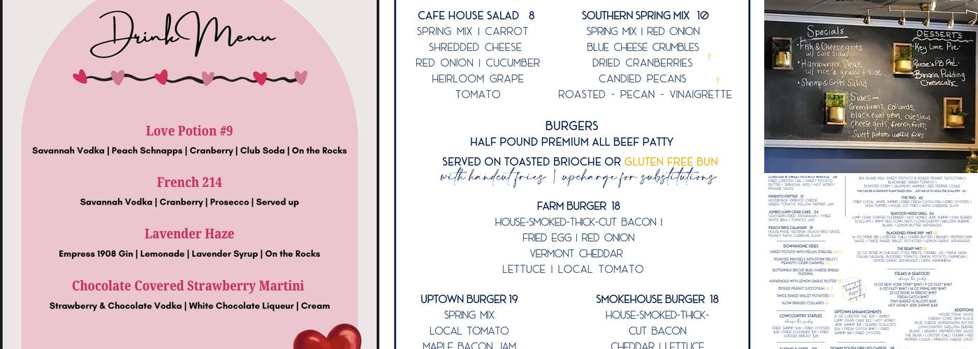 Sundae Cafe at Tybee Menu