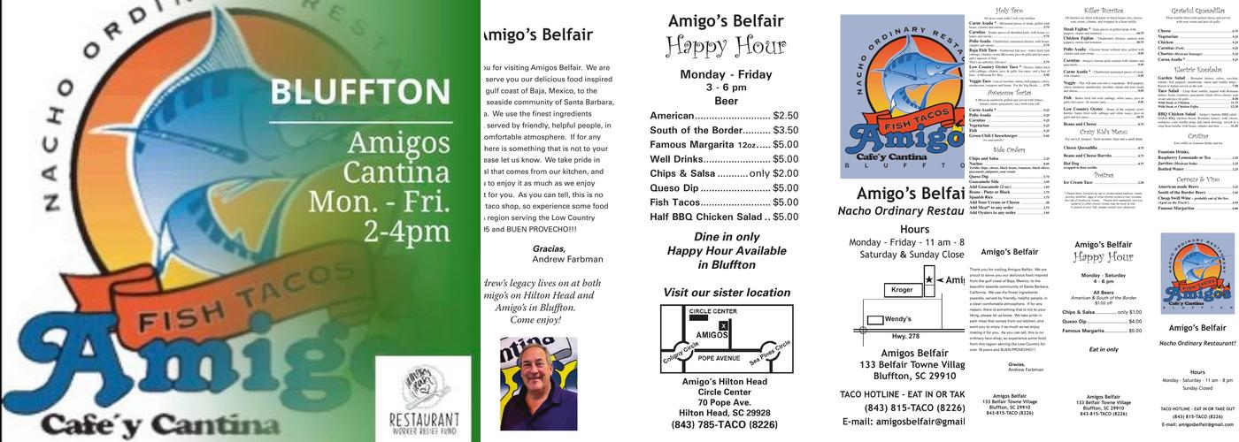 Amigos Cafe Y Cantina Menu