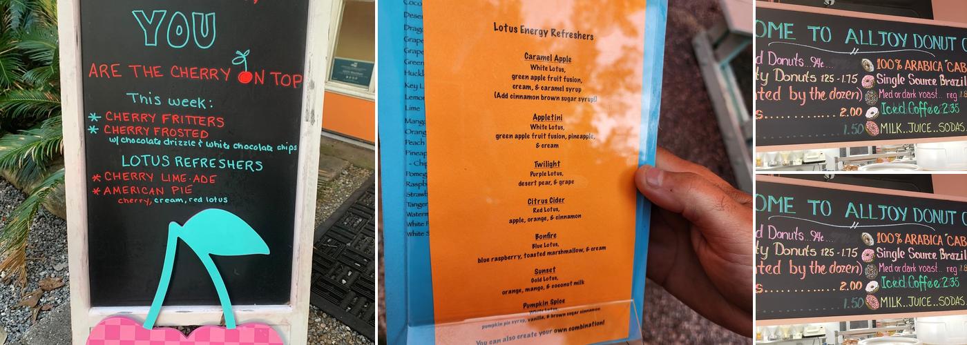 Alljoy Donut Co Menu