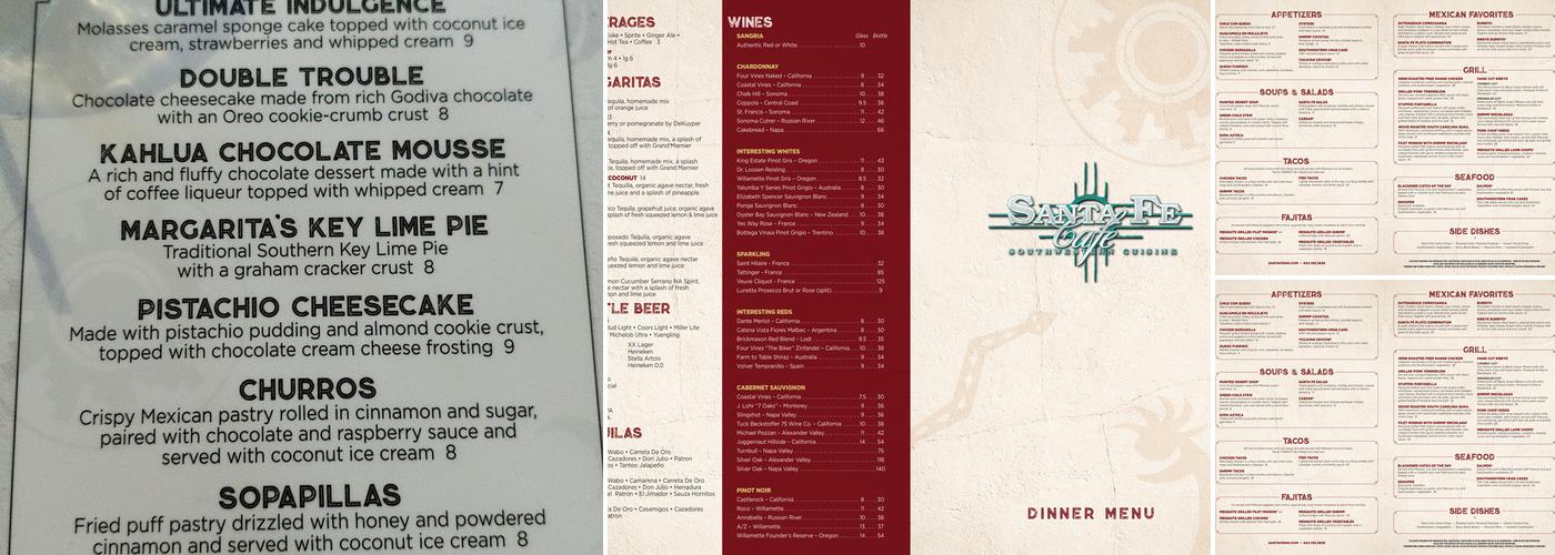 Santa Fe Cafe Menu