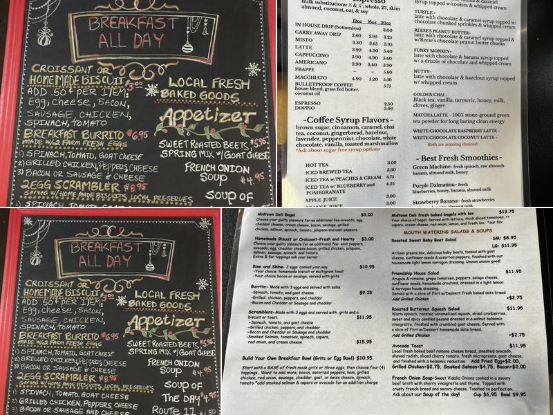 Friendship Coffee Company Menu