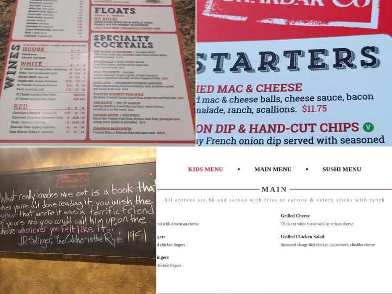 Charbar Co. Burgers & Sushi Menu