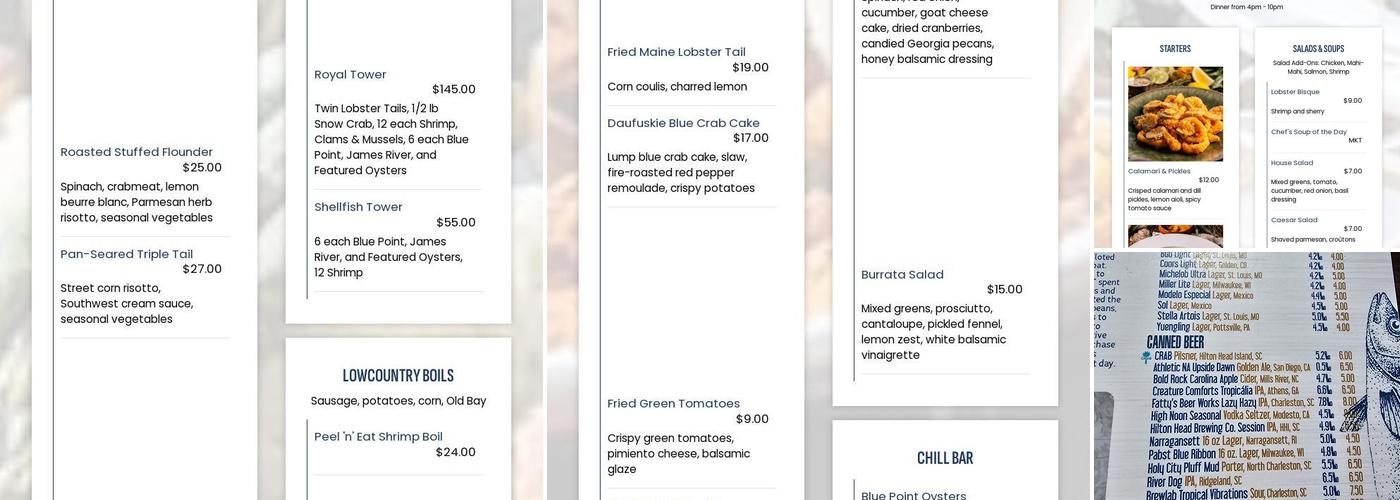 Fishcamp on Broad Creek Menu
