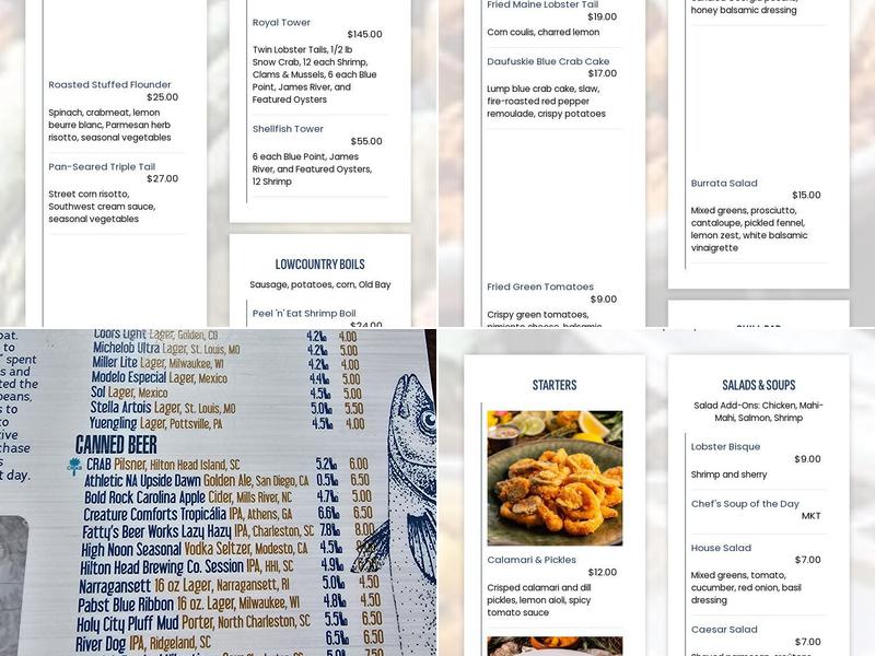 Fishcamp on Broad Creek Menu