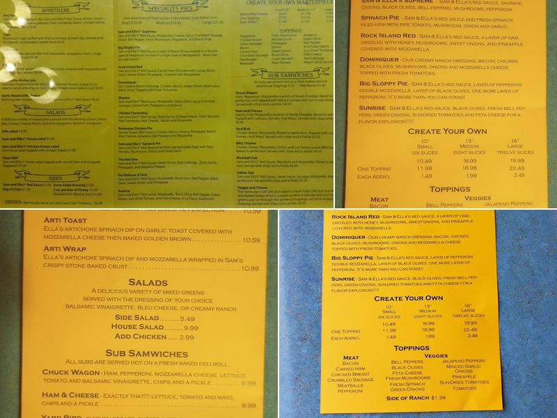 Sam & Ella's Chicken Palace Menu