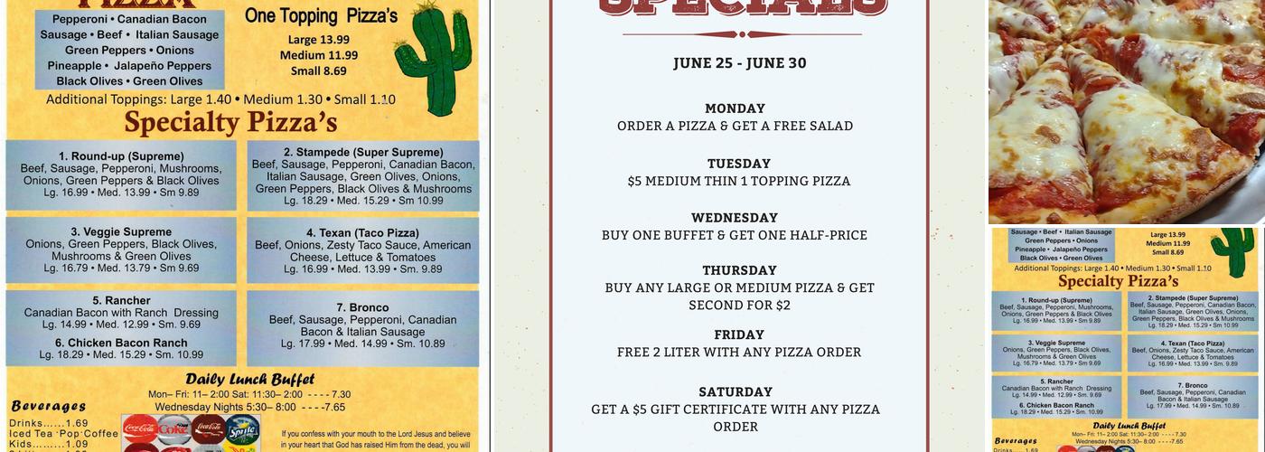 Pizza Corral Menu