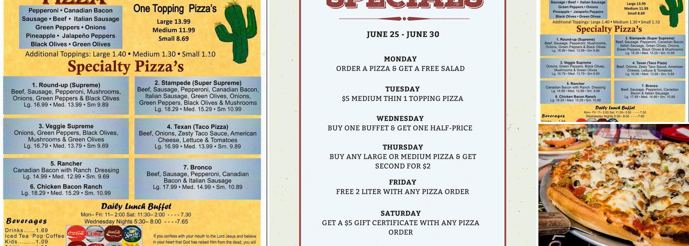 Pizza Corral Menu