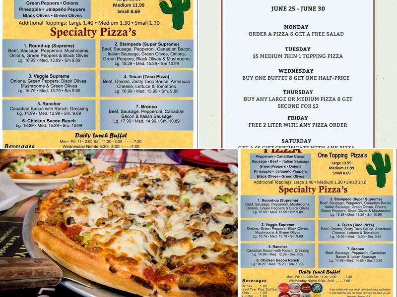 Pizza Corral Menu