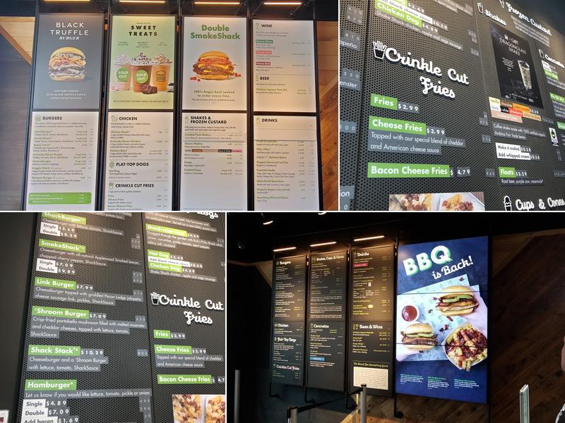 Shake Shack Dallas, Preston Royal Menu