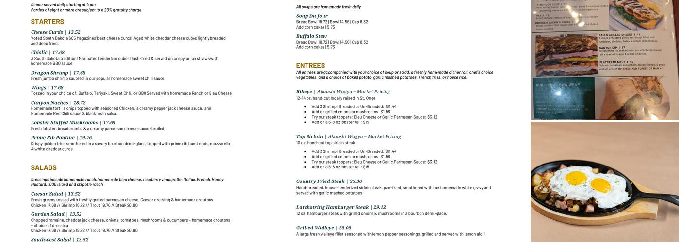 Latchstring Restaurant Menu