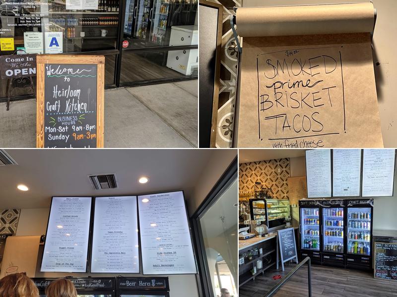 Heirloom Craft Kitchen Menu