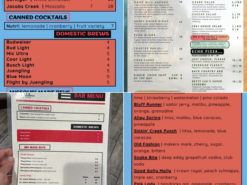 Creekside Grill Menu