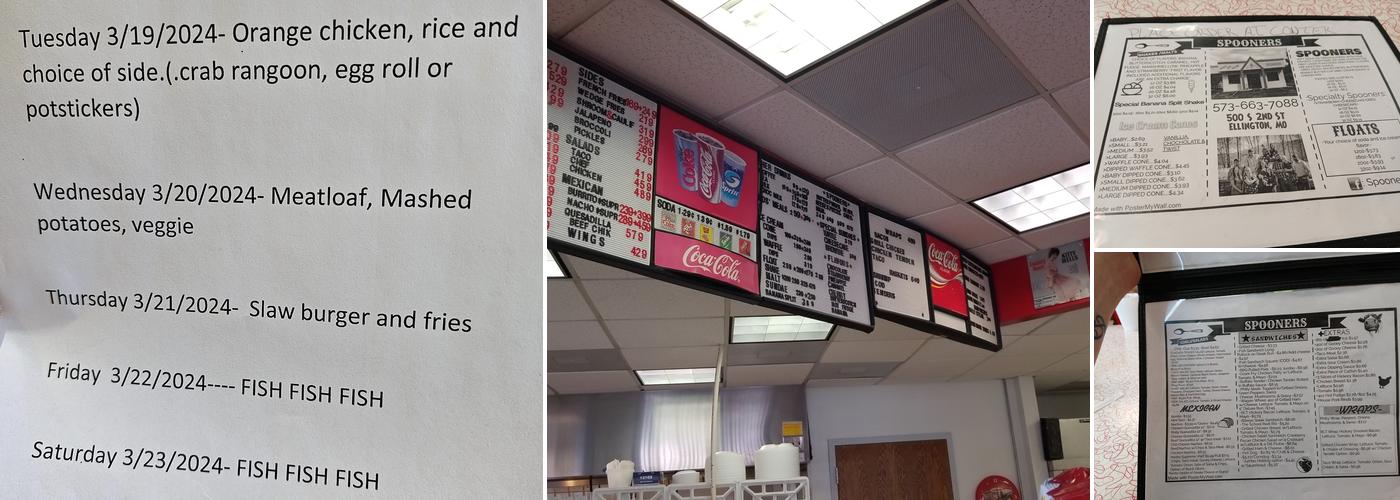 Spooners Menu
