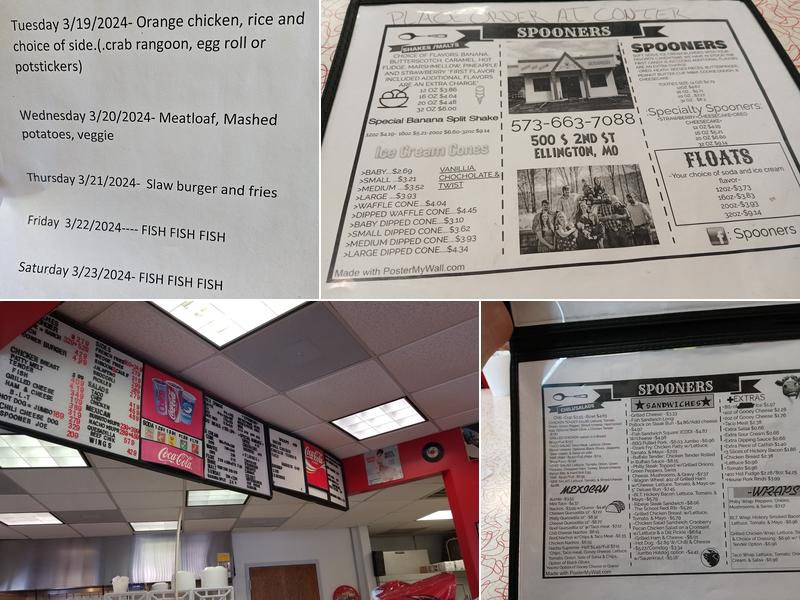 Spooners Menu