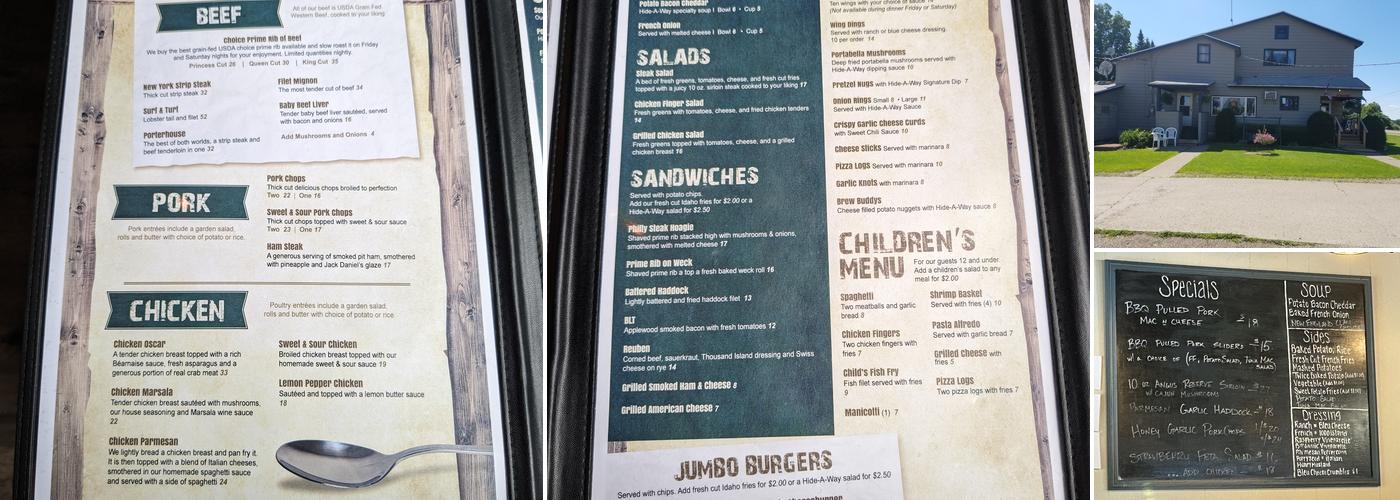 Hide-A-Way Restaurant Menu