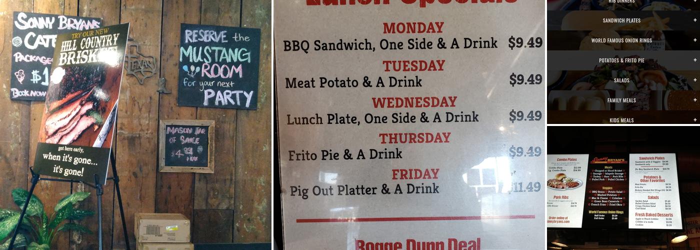 Sonny Bryan's Smokehouse Menu