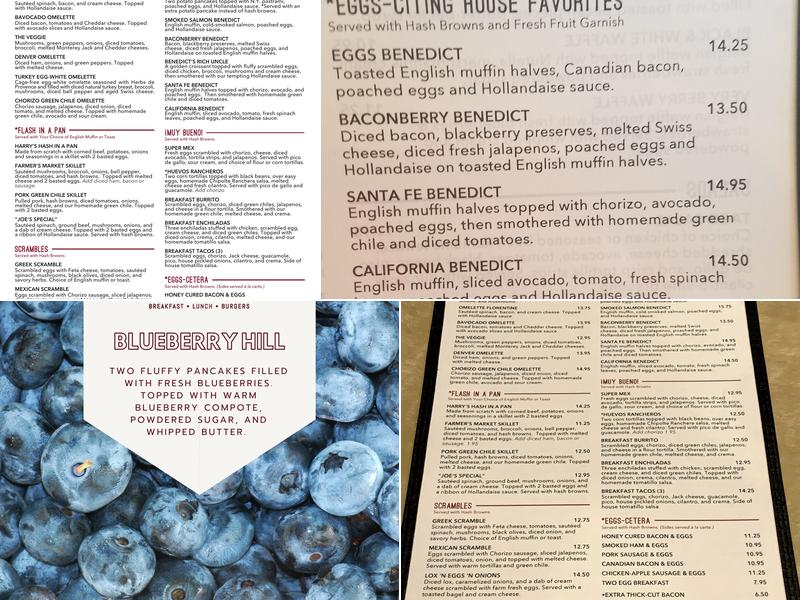 Benedict's Restaurant Menu