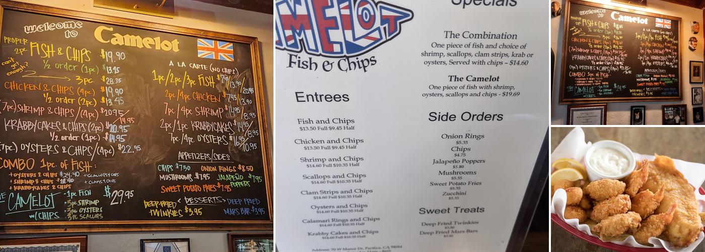Camelot Fish and Chips Menu
