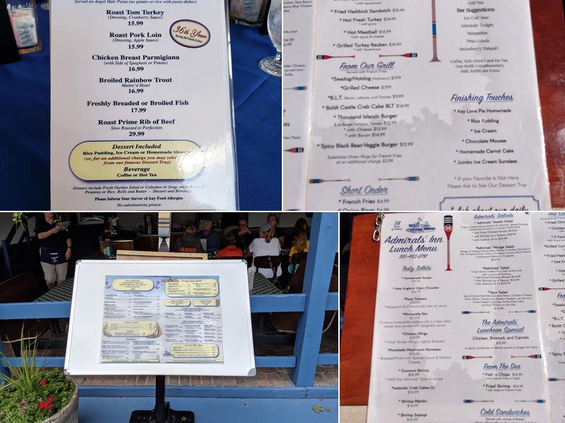 Admirals' Inn Menu