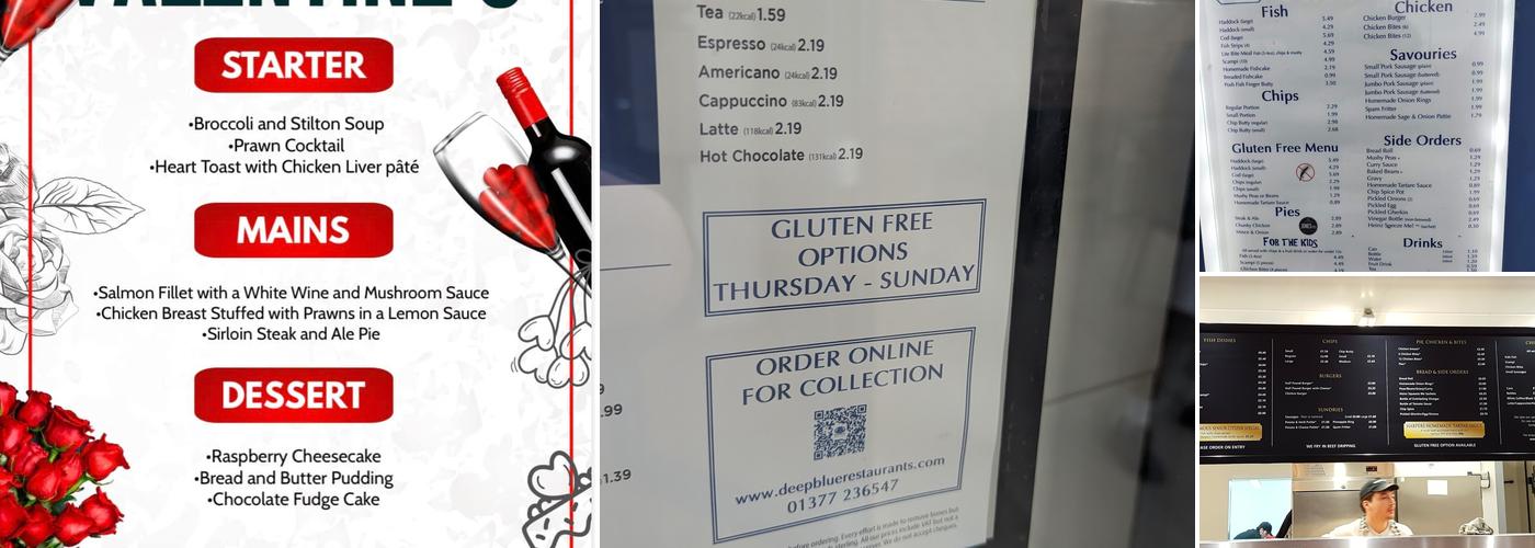 Deep Blue Fish & Chips Menu