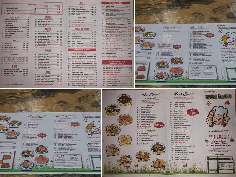 Spring Garden Menu