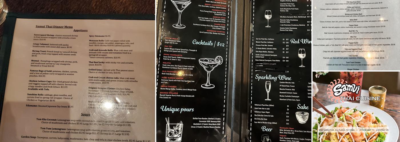 Samui Thai Cuisine Menu