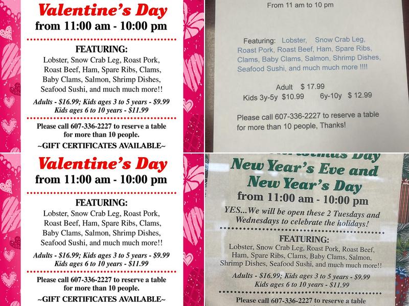 Norwich Buffet Menu